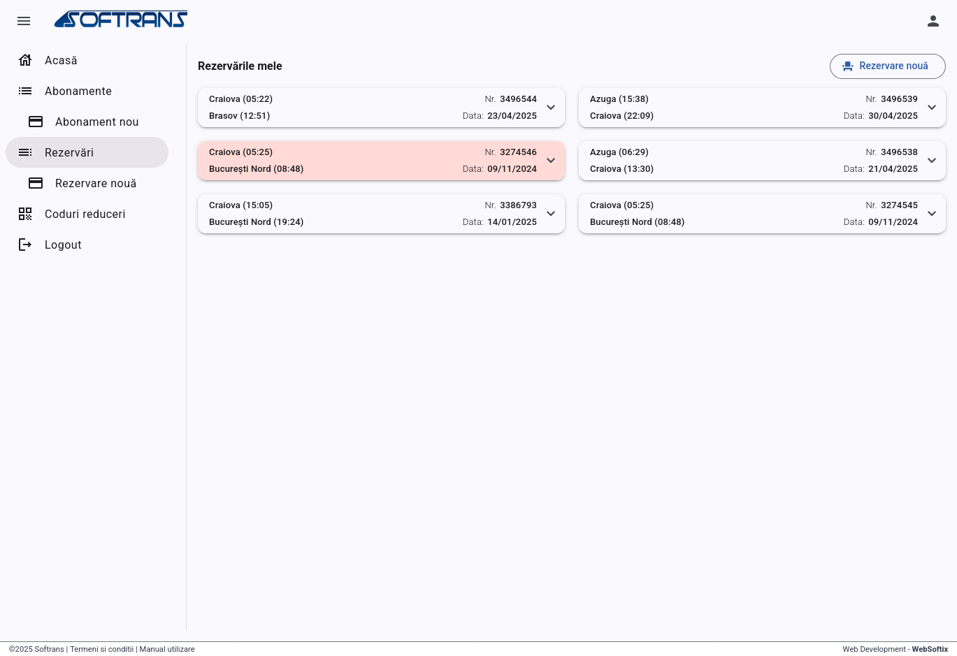 Softrans Reservations
